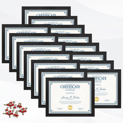 Set Of 15 Black 8.5x11 Picture Frames