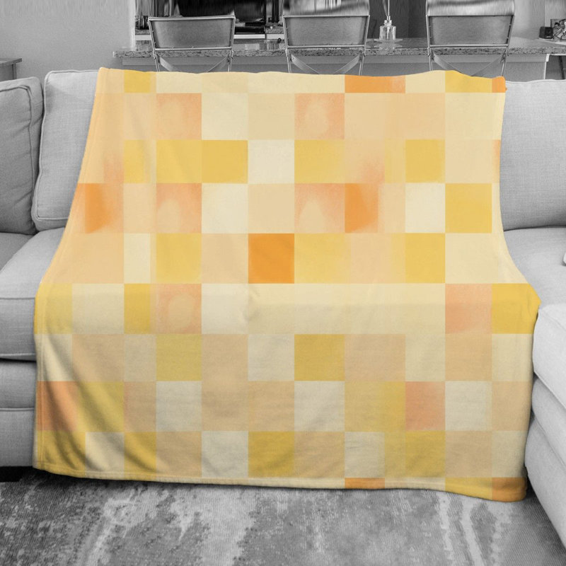 Couverture polaire à carreaux, Jeté