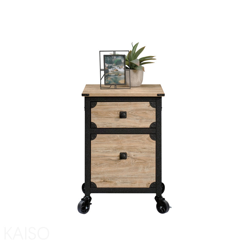 Beige And Natural Finish File Pedestal With Smooth-Glide Drawer For Home Office Use