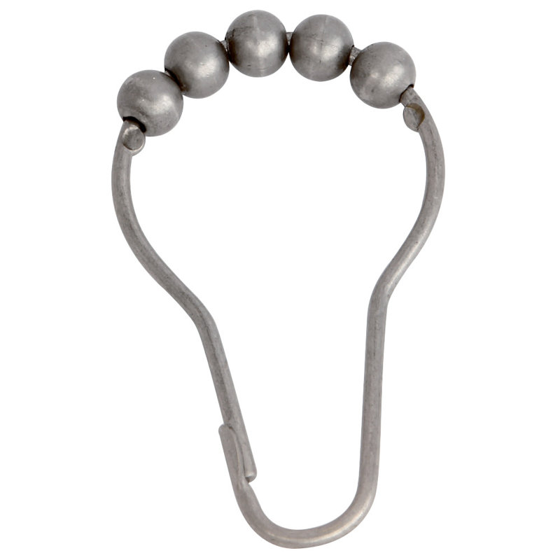 Kingston Brass Edenscape Roller Ball Shower Curtain Rings (12 Pieces/Set), Brushed Nickel
