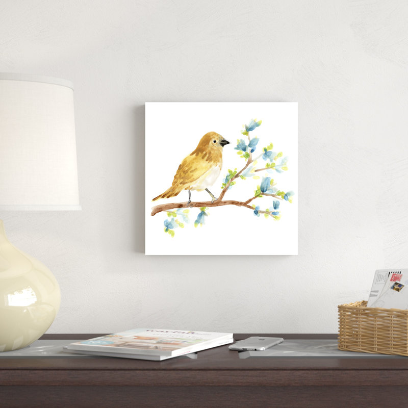 Oiseaux chanteurs du printemps III, H 12 po x l 12 po