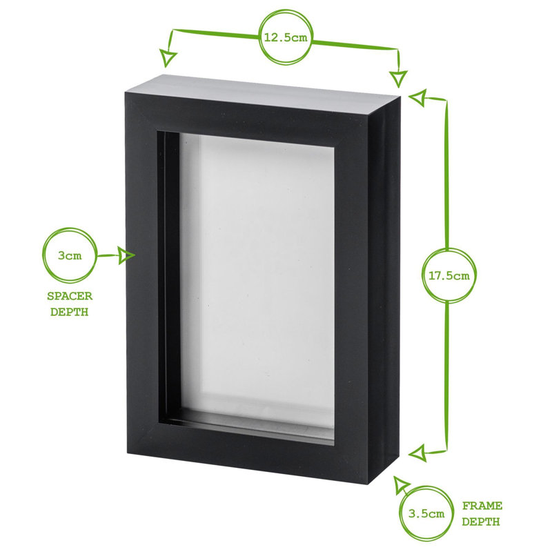 Nicola Spring - 3D Box Photo Frames, 17.5cm H x 12.5cm W x 3.5cm D, White