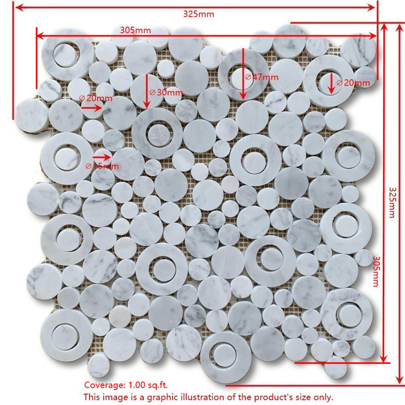 12" x 12" Marble Random Mosaic Wall & Floor Tile
