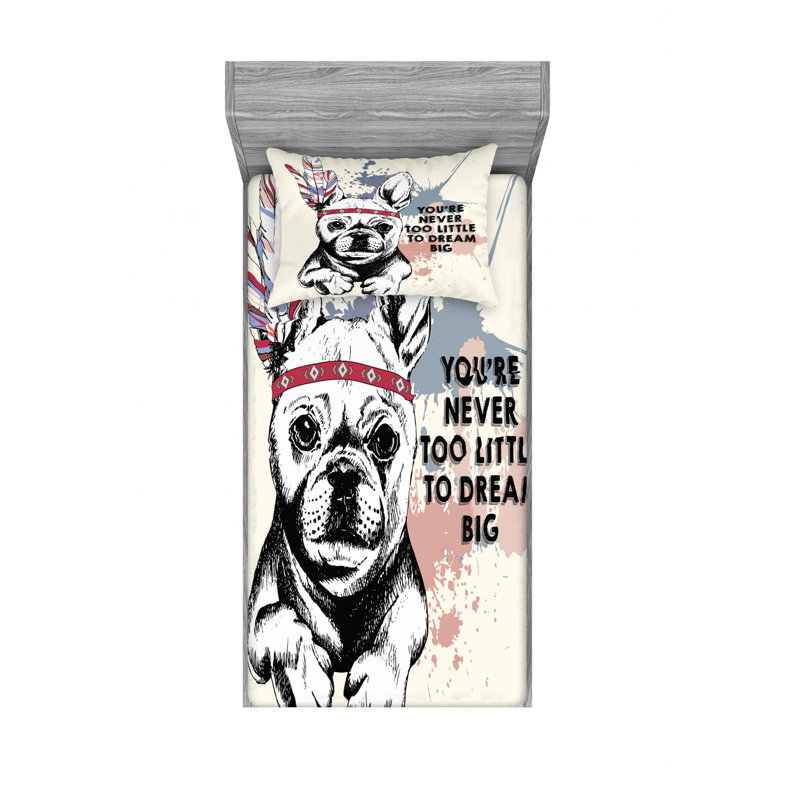 Ensemble de draps pub Dogtribal, Ensemble de draps pour lit simple avec drap-housse