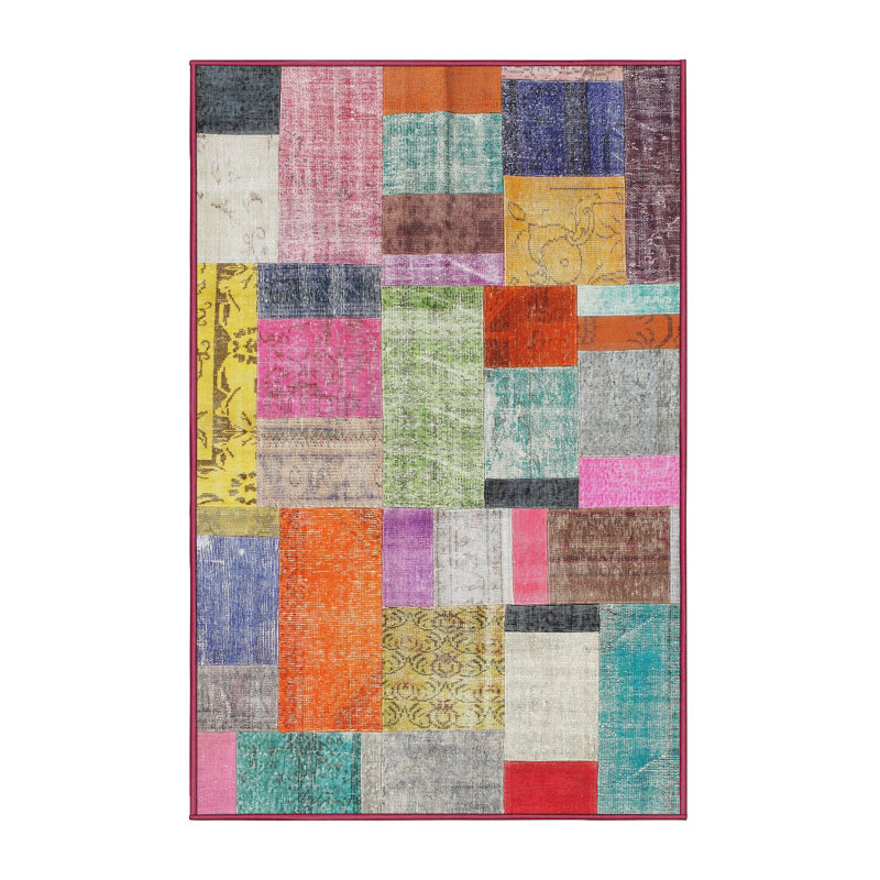Tapis gris/beige/brun contemporain, Rectangle 5 pi x 8 pi