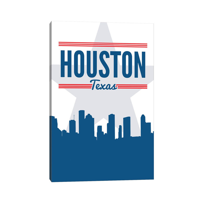 Houston Skyline by Benton Park Prints - Wrapped Canvas Print, 20.32 cm H x 30.48 cm W