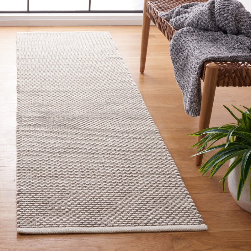 Vermont Flat Weave Wool/Cotton Rug in Brown, Runner 2'3" x 8'