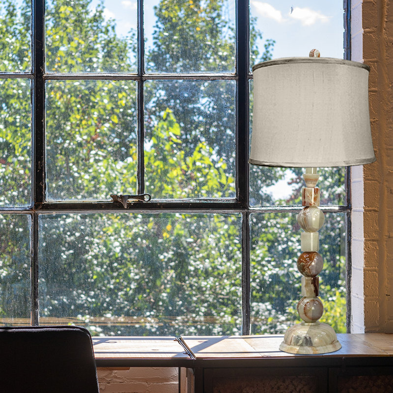 31" Tall Onyx Table Lamp "Noctis", Chartreuse