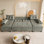 Canapé-lit 109,5 po en forme de U avec lit escamotable, canapé-lit convertible 2 en 1 avec accoudoirs amovibles et ports USB