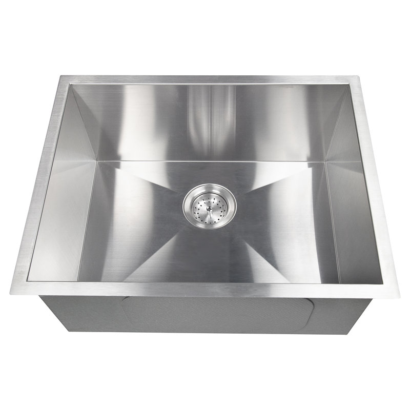 Évier de cuisine à cuve simple encastrable en acier inoxydable calibre 16 23 po x 18 po SleekSteel