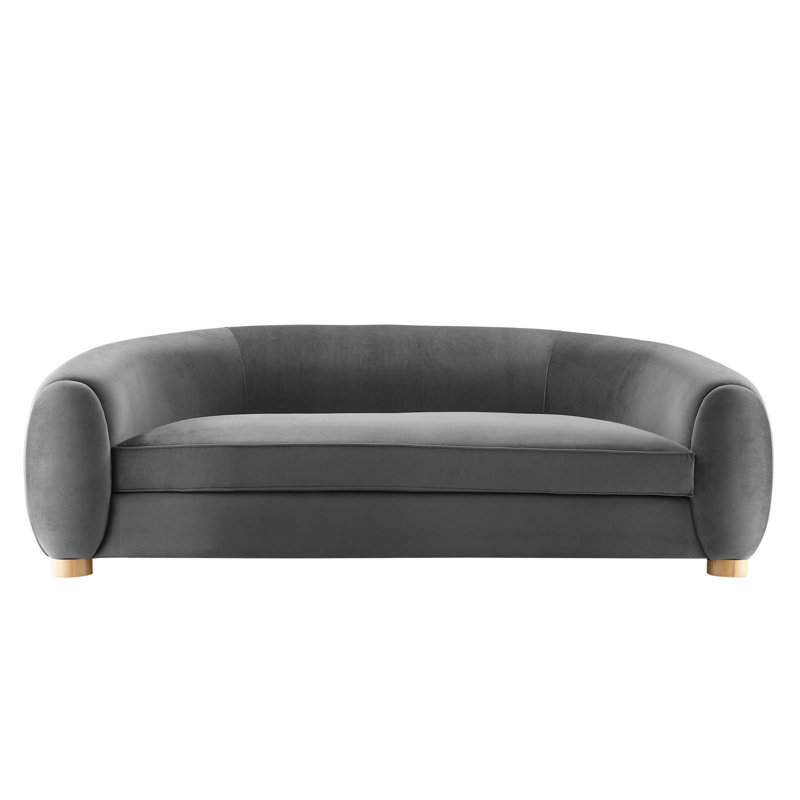 Canapé en velours Abundant Performance, Velours gris anthracite