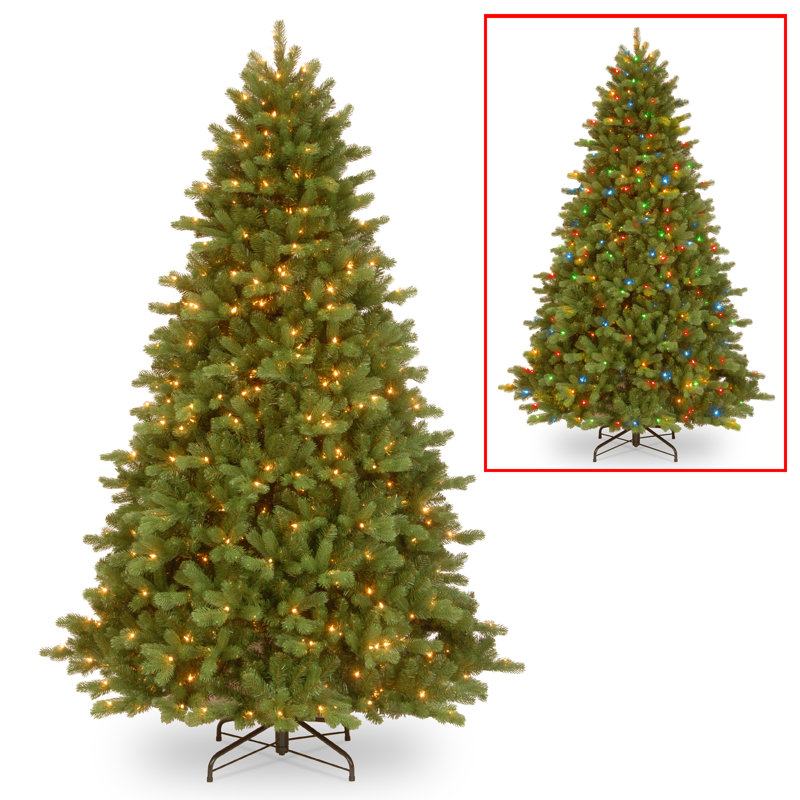 Georgetown PowerConnect 90" Green Fir Artificial Christmas Tree with 700 Clear/White Lights and Stand