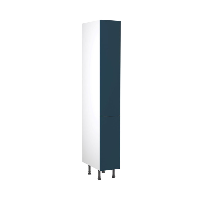KitchenKit Flatpack Slab Matt Tall Unit With Pull-Out, Indigo Blue