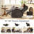 35.8" W Chenille Heated Power Recliner-120025368