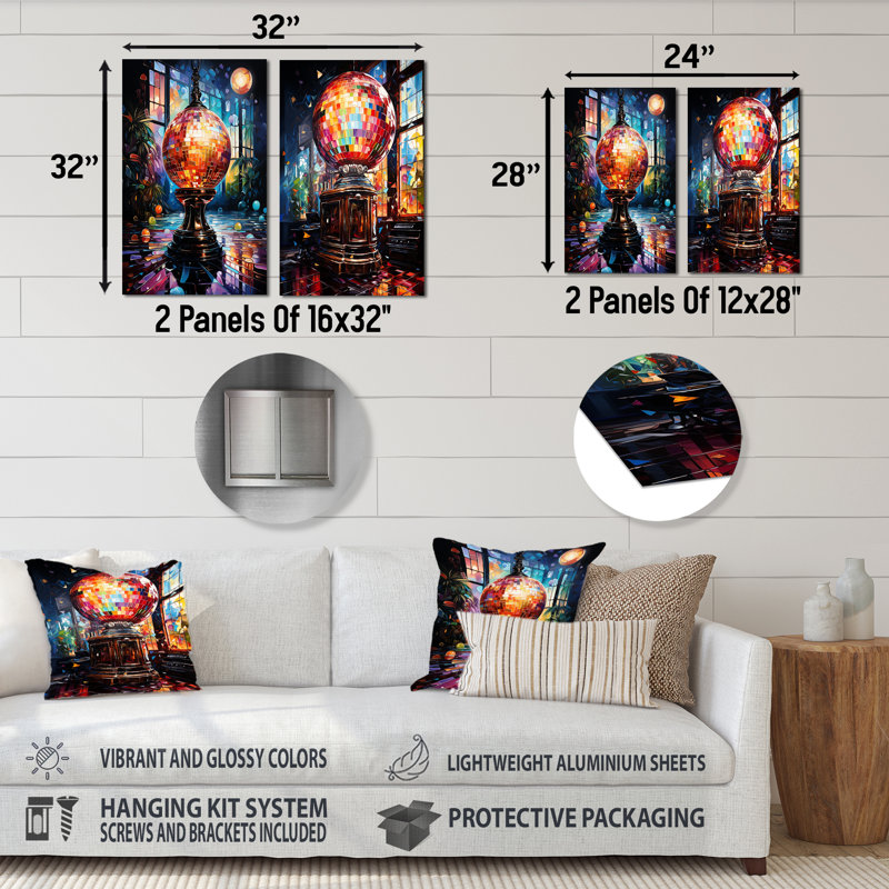Disco Ball Dreams I - Jukeboxes, ensemble d'art mural en métal de 2, H 28 po x l 24 po