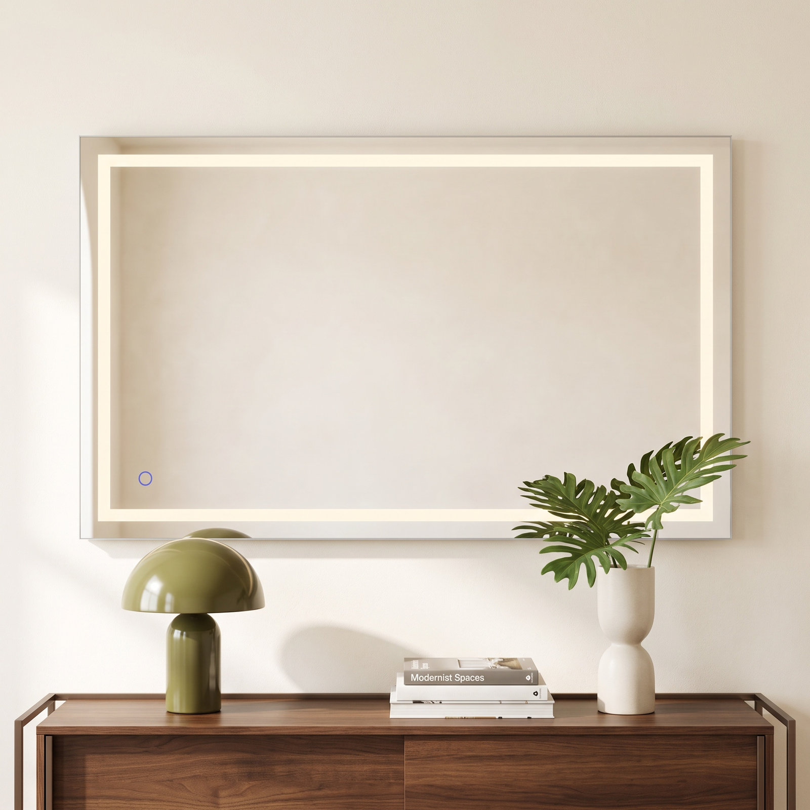 Scoles Flat Wall Mirror, 42" H x 72" W x 1.93" D