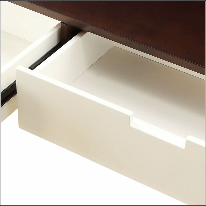 Espresso and White 2-drawer Sofa Table