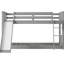 Lit superposé simple gris avec glissière amovible et, option d'économie d'espace pour les petites chambres à coucher, lit en bois de pin, facile à installer, tête de lit à rayures verticales de couleur intégrée, structure, convenable