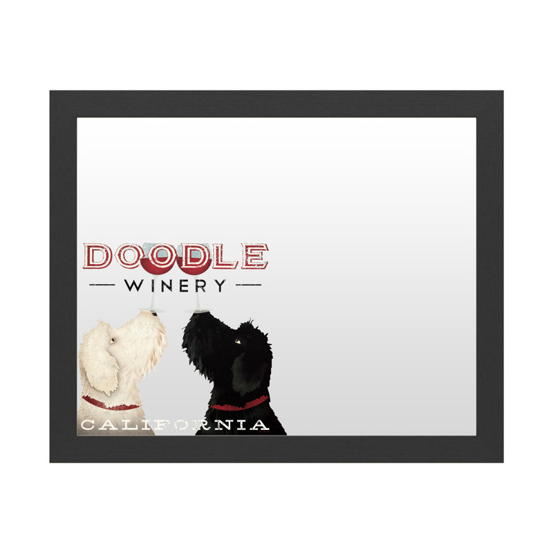 «Doodle Wine» par Ryan Fowler, reproduction d'art graphique sur toile, H 18 po x l 22 po x P 0,75 po, Cadre noir