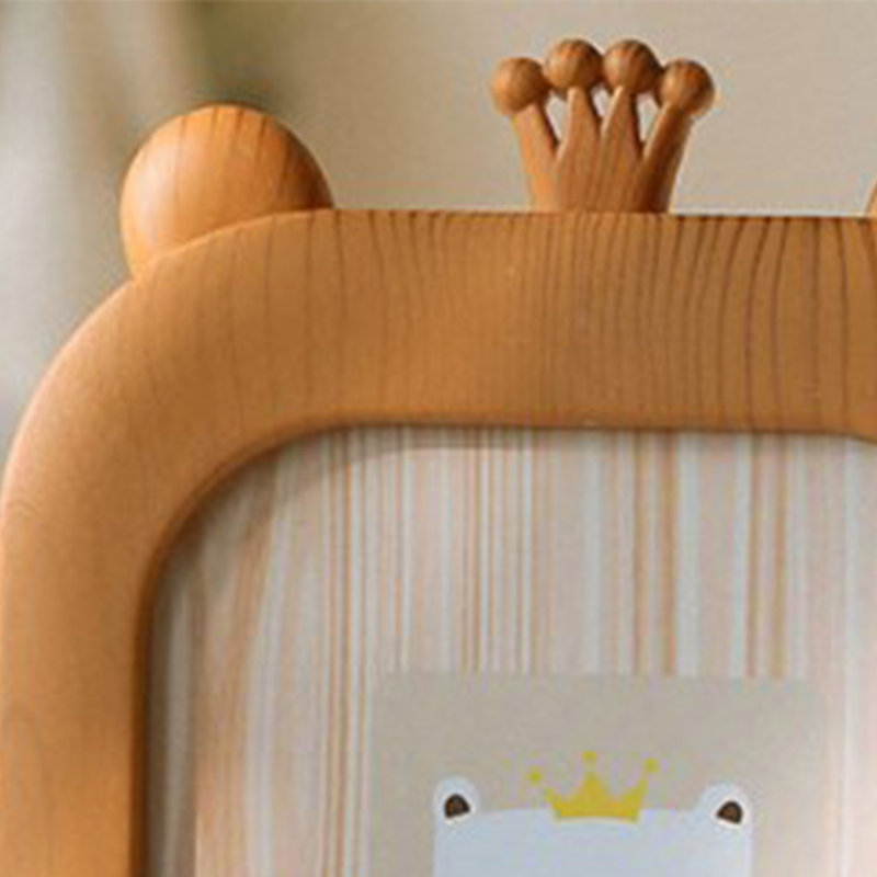 Cadre photo créatif mignon de style dessin animé, 18 cm, décoration de bureau ou de chambre d'enfant, couronne marron