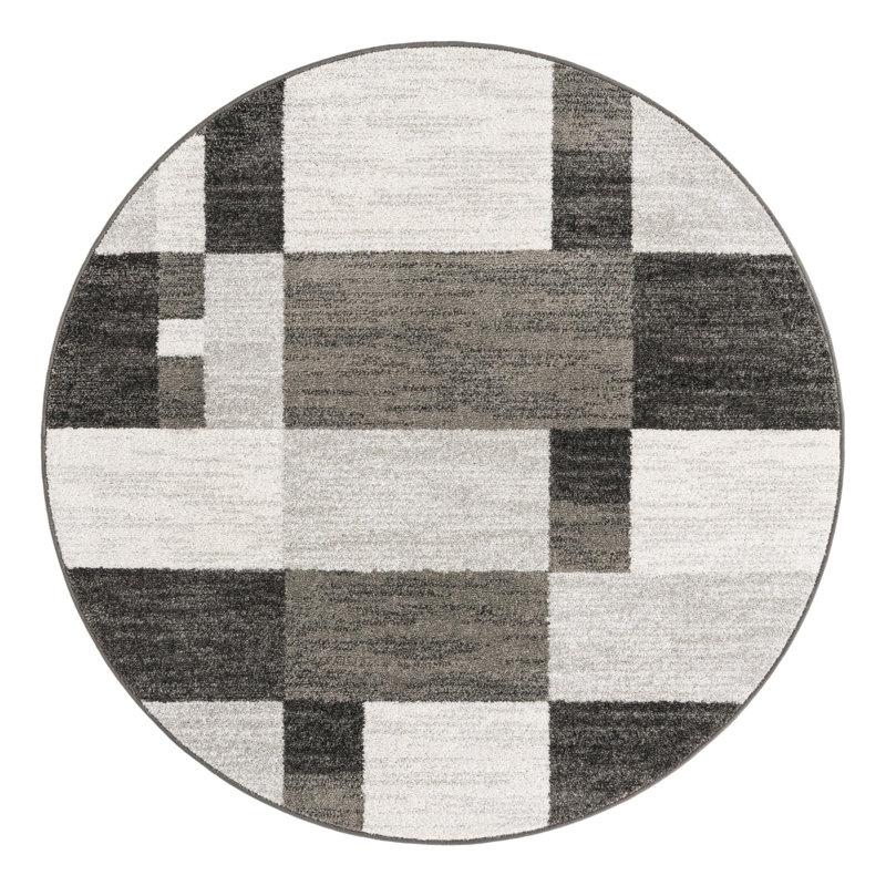 Harender Geometric Indoor Rug, Round 5'3"
