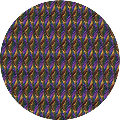 Tapis bleu/rose à motifs