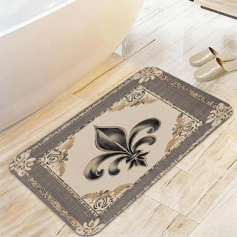 Tapis de salle de bain Fluffy, Gris foncé oriental