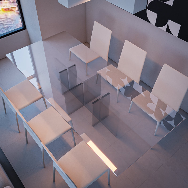 May Glass Dining Table