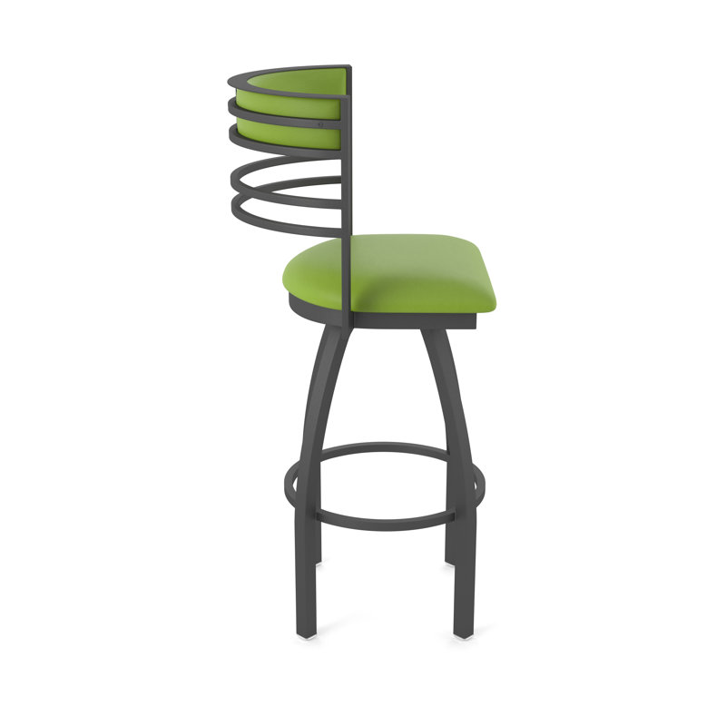 Hunter Swivel Stool, Tabouret de bar (siège d'une hauteur de 30 po), Étain, Vinyle - Canter Kiwi - vert
