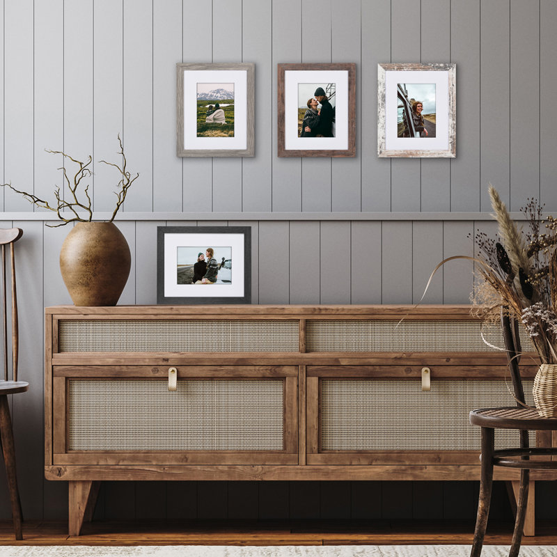 Ensemble de 4 cadres photo Americanflat, L 8 po x H 10 po, Auberge rustique