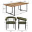 Ensemble de table de salle à manger 7 pièces avec chaises rembourrées en velours-1723323318