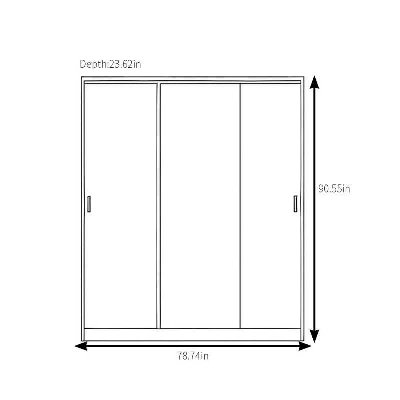 Simple Classic Walnut Wardrobe, 91" H x 79" W x 24" D