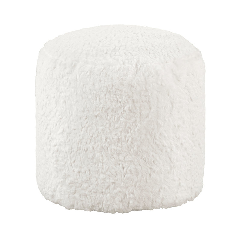 Modern Faux Fur Bean Bag Pouf, Non-Slip, 300Lb Capacity, 16"X17", Interior Sitting Pouf With Non-Slip Bottom, 300Lbs Weight Feature Aspect