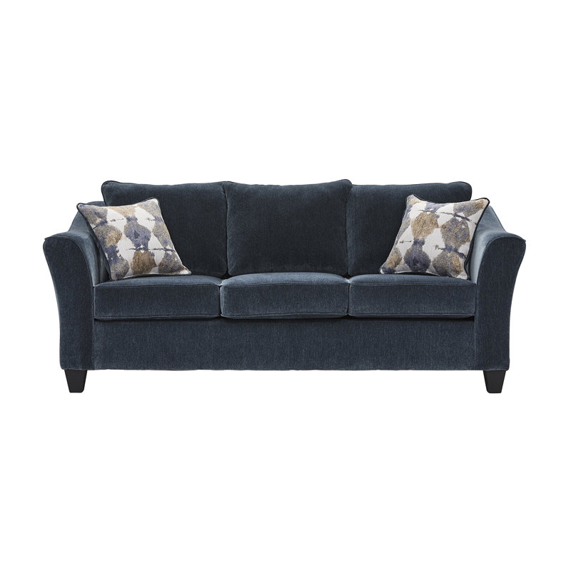 Canapé rembourré 90 po à accoudoirs évasés avec coussins décoratifs - Cachemire paon, Cashmere Peacock Polyester