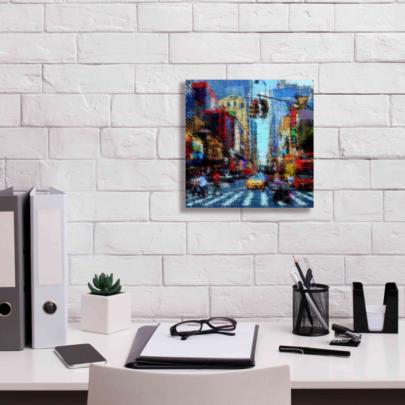 Wrought Studio ™ «Street A» par David Manlove, estampe numérique sur toile, 37 po x 37 po, H 12 po x l 12 po x P 0,75 po