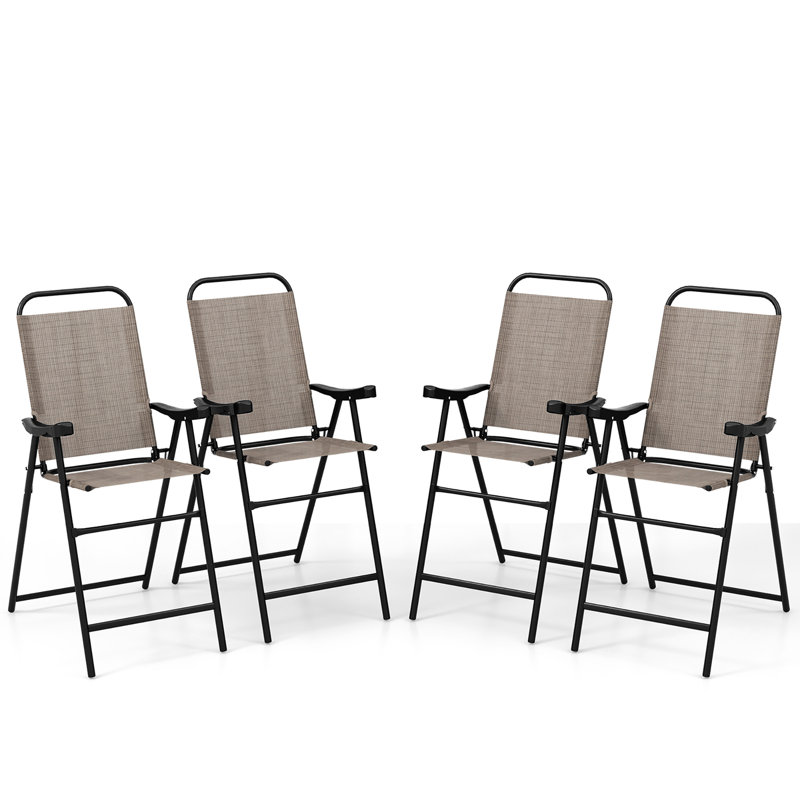 Pavlac Metal Outdoor 24.5'' Counter Stool, Brown