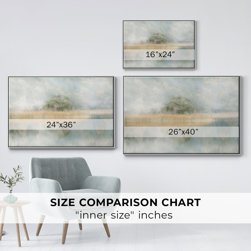 Silent Morning River, reproduction d'art sur toile, H 27 po x l 41 po x P 2 po, Blanc
