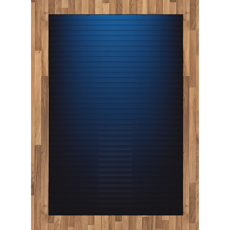 Dark Blue High Density Long Fiber Poly Threads Decorative Area Rug Carpet, Rectangle 4' x 5'8"