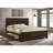 Organic Style Storage Panel Bed with Recessed Headboard