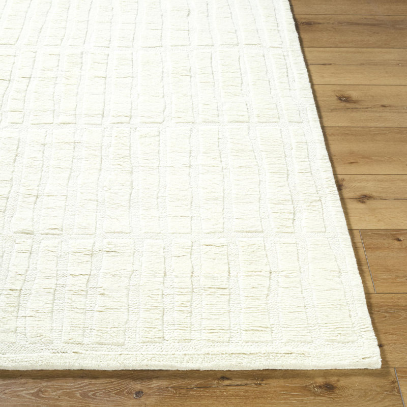 Elayne Hand Knotted Wool Abstract Indoor Rug, Rectangle 5'3" x 7'6"