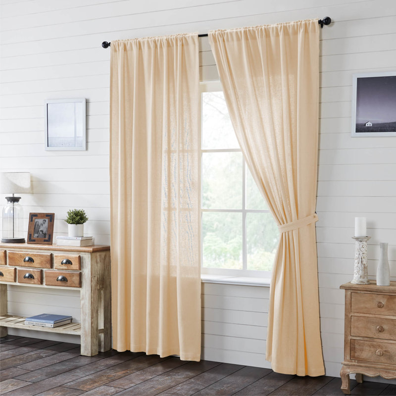 Rideau 100% coton, Beige foncé rétro