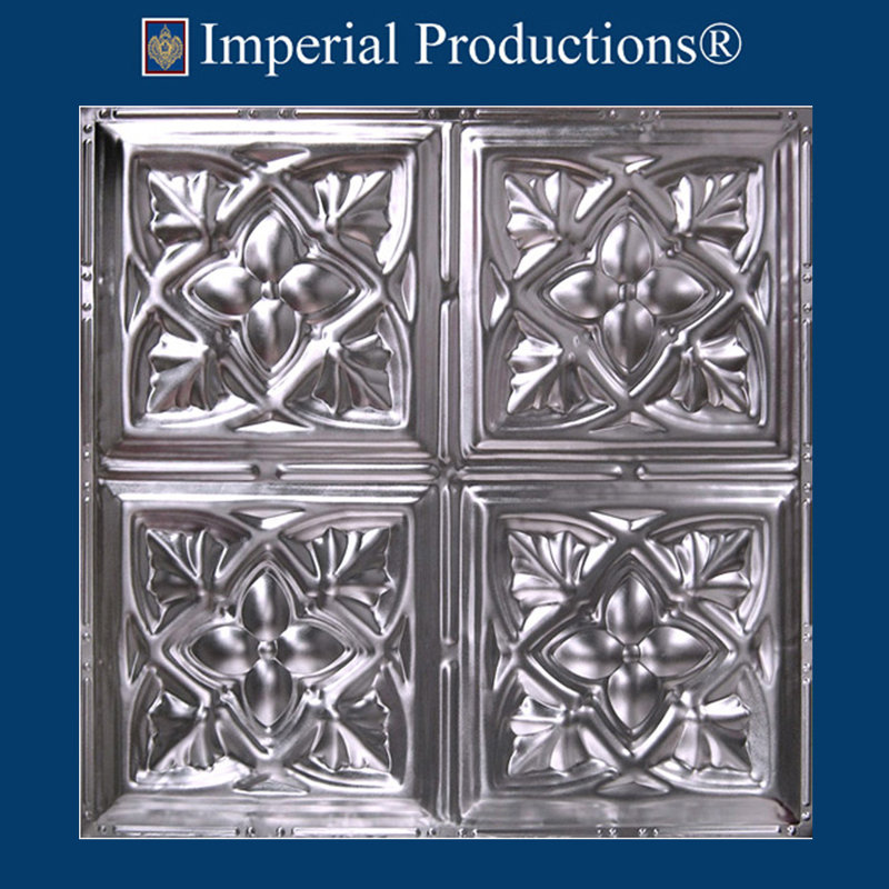 Carreau de plafond en métal argenté 2 pi x 2 pi