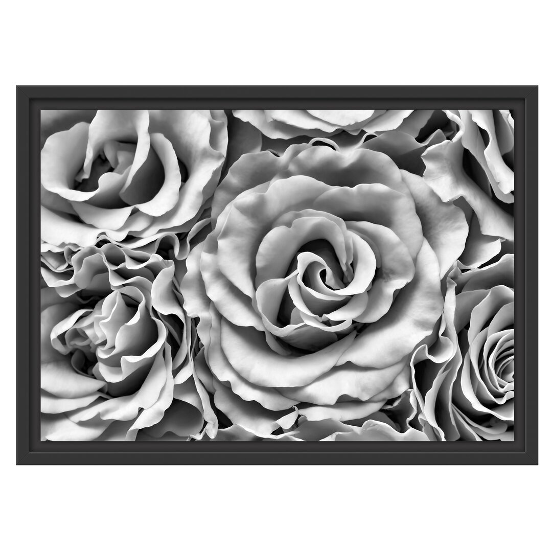 Gerahmtes Wandbild Blumen Rosen Blumenmeer