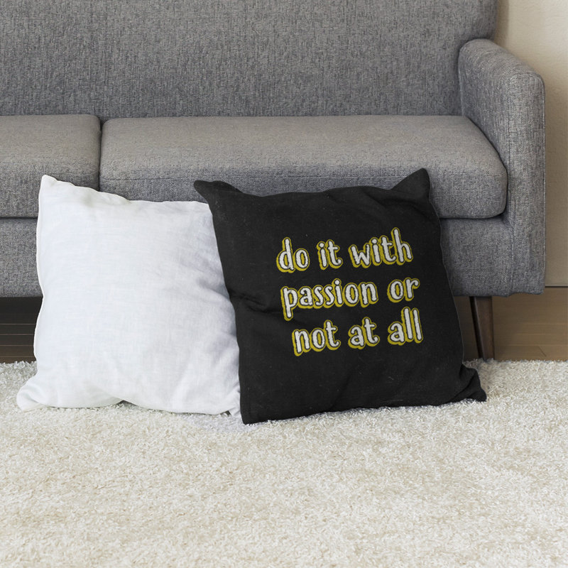 Coussin de sol inspiration passion, H 28 po x l 28 po, Jaune