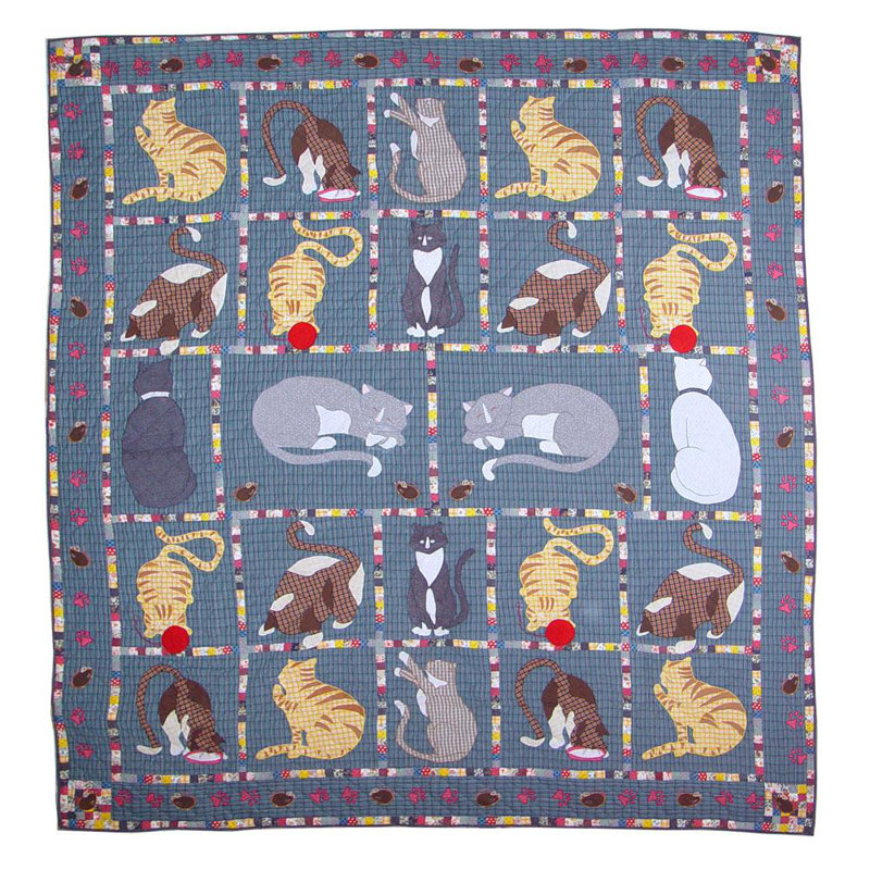 Farmhouse / Country Cotton Patchwork Quilt, Queen Quilt