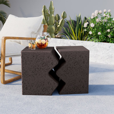 Alyasia Concrete Side Table by Latitude Run