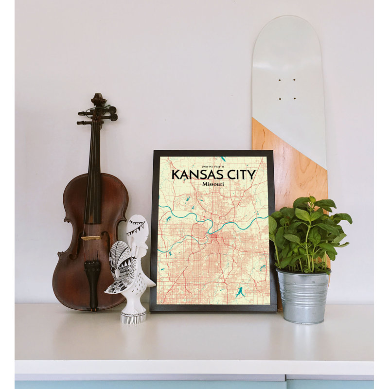 Kansas City Map - No Frame Print, 70cm H x 50cm W x 0.13cm D