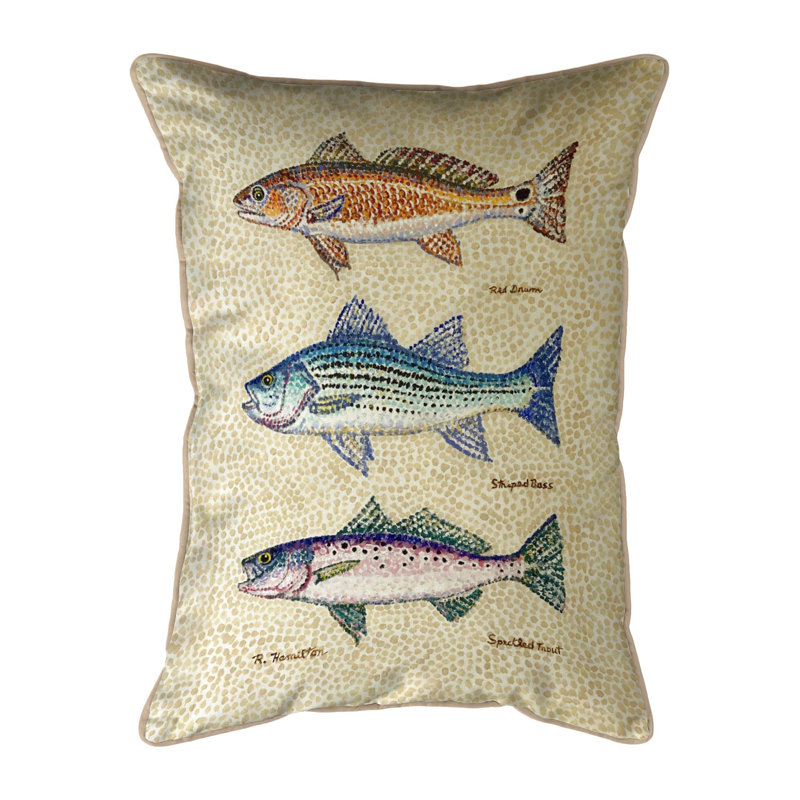 Polyester Lumbar Rectangle Outdoor Pillow Cover & Insert, 16"H x 20"W