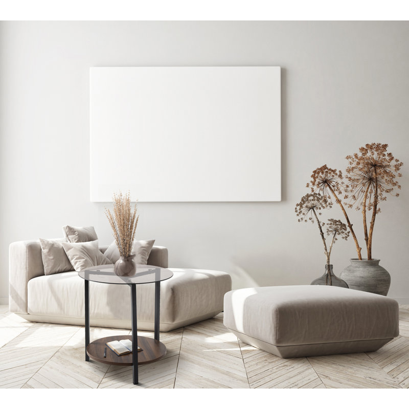Aleysa Floor Shelf Coffee Table with Glass Top and with Storage