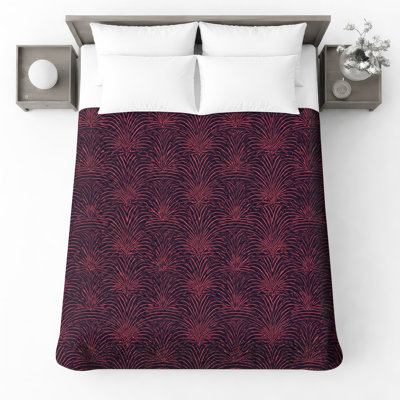 Couvre-lit matelassé rose à motif de éventail toutes tailles